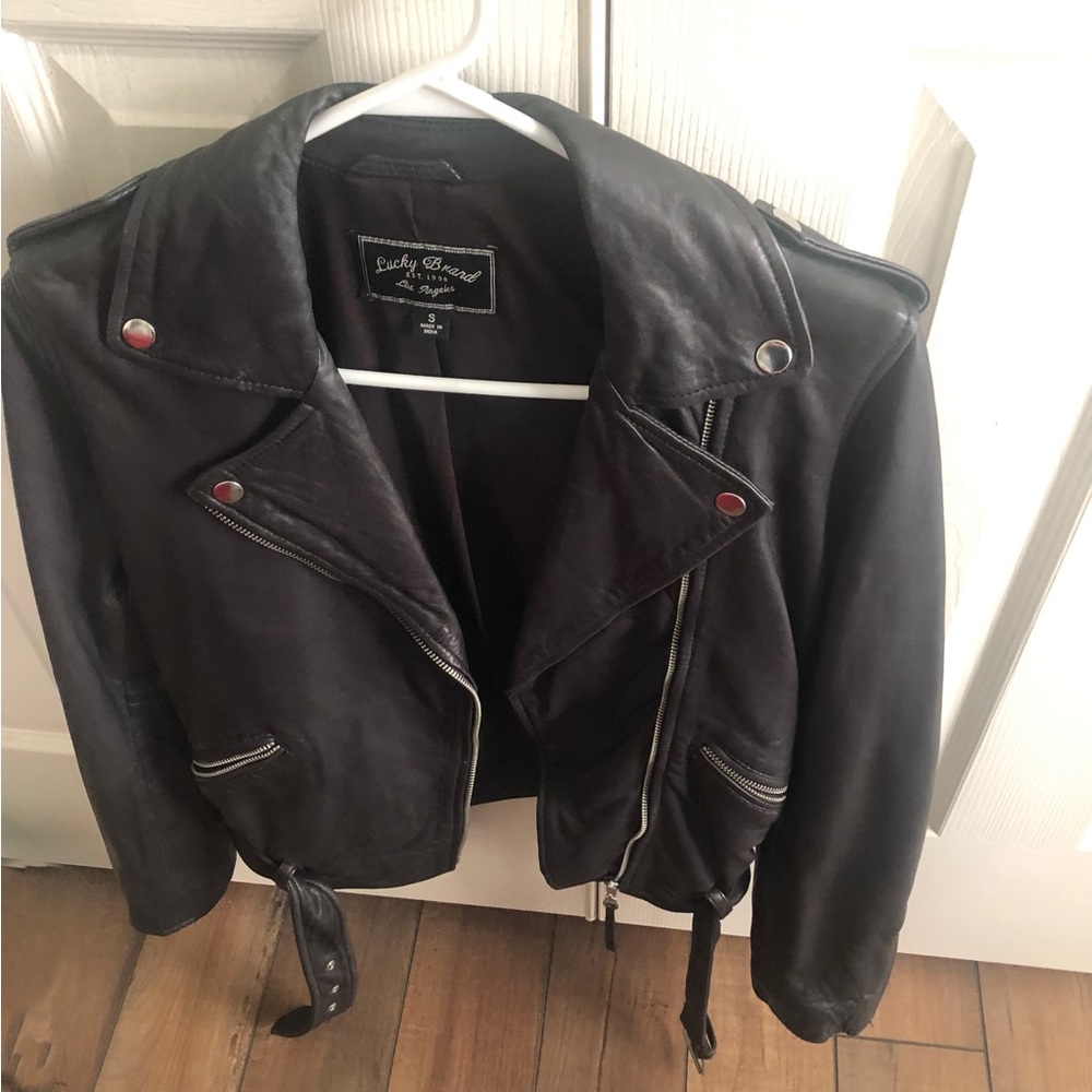 Lucky Brand Leather Moto Jacket! So cute dressed up or down!